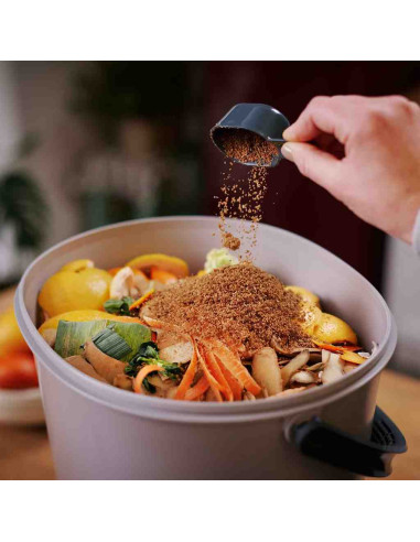Cubo para compostaje Bokashi Orgánico Essential + base Gris