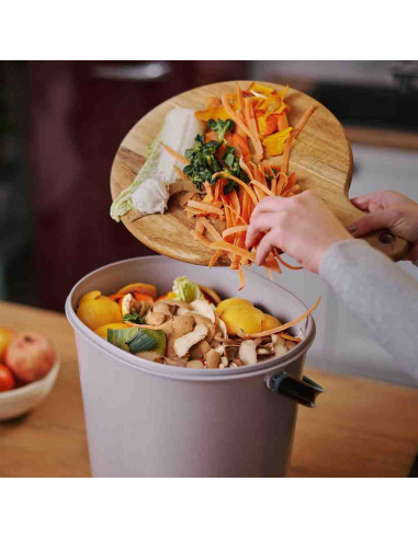 Cubo para compostaje Bokashi Orgánico Essential + base Gris