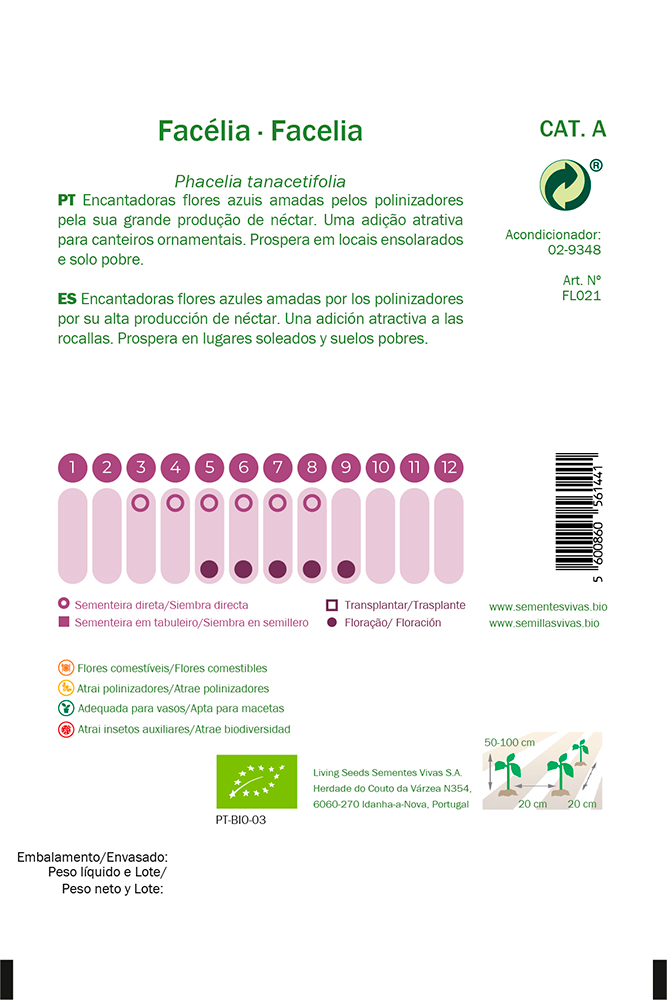 Semillas ecológicas de Facelia