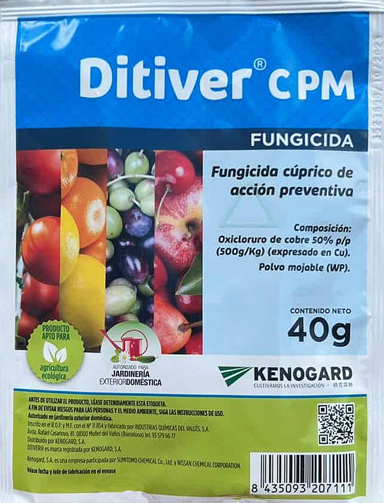 Fungicida oxicloruro de cobre Ditiver 40g 1