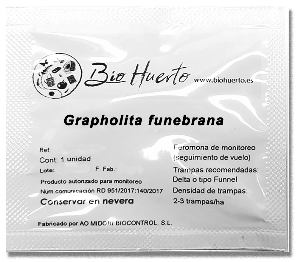 Feromona sexual para monitoreo de Grapholita funebrana (gusano del ciruelo)