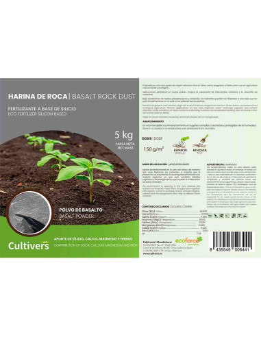 Harina de roca ecológica Cultivers 6kg
