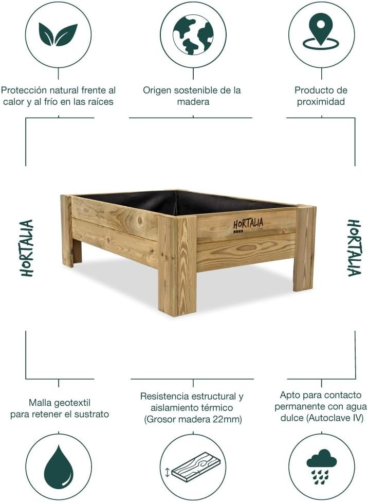 Mesas de cultivo Gardenbrico Hortalia L40 altura 40cm (120x80x40) 4