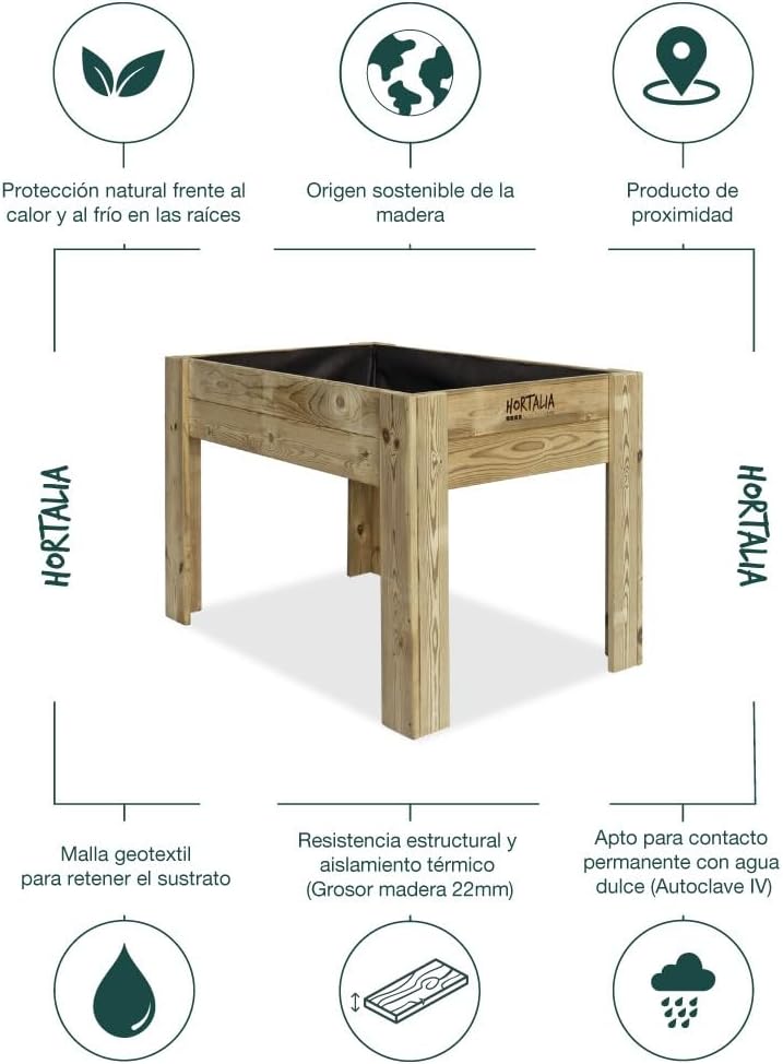 Mesas de cultivo Gardenbrico Hortalia L80 altura 80cm (120x80x80) 4
