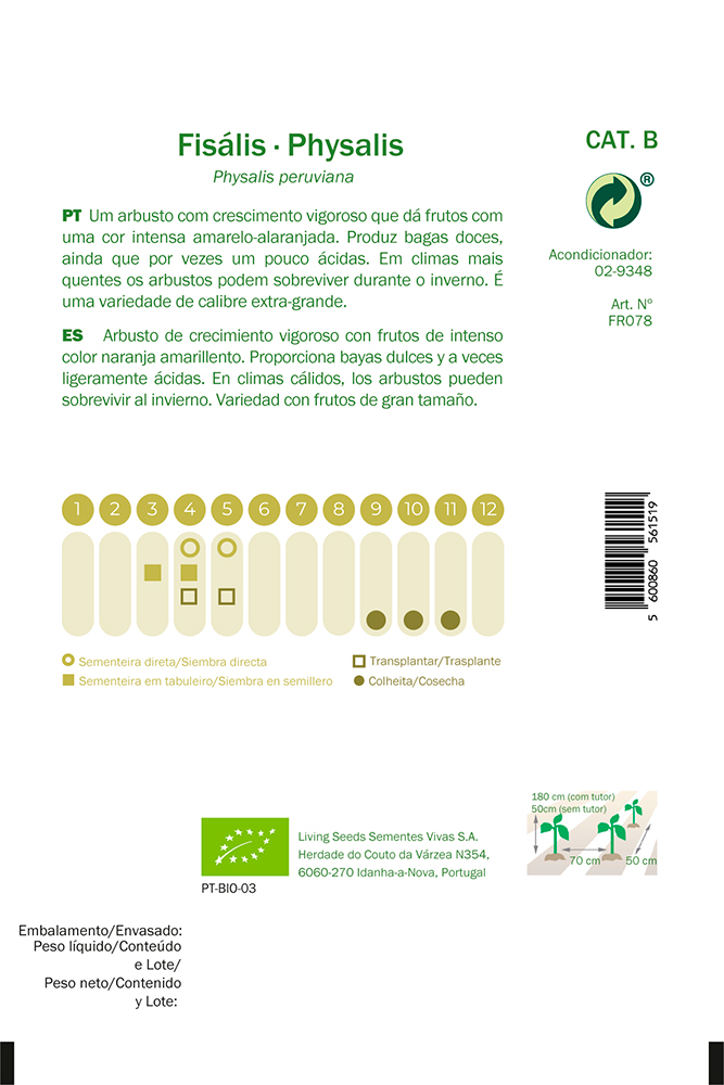 Semillas ecológicas de Physalis