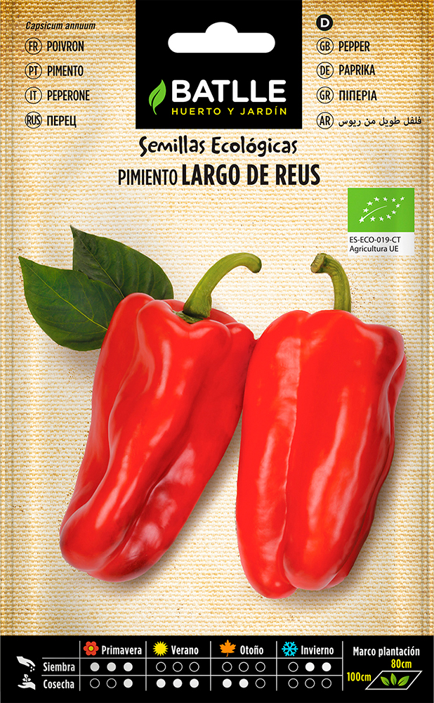 Semillas ecológicas de Pimiento Largo de Reus