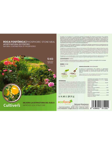 Roca fosfórica ecológica Cultivers 5 kg