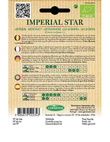 Semillas ecológicas de alcachofa imperial star