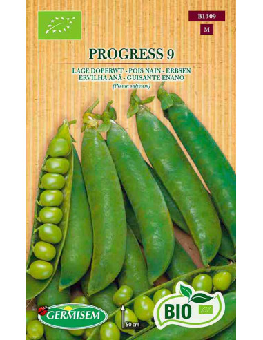 Semillas ecológicas de guisante enano Progress 9 1