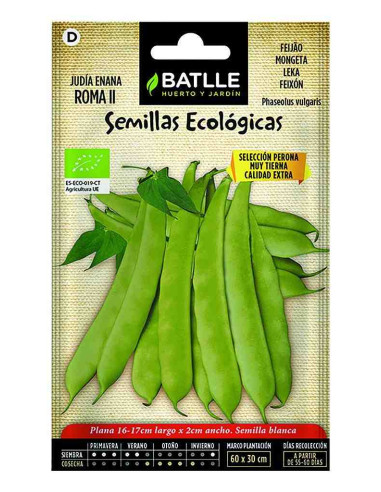 Semillas ecológicas de judía enana Roma selec. Perona 500g