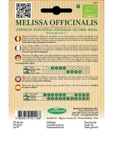 Semillas ecológicas de melisana (Melissa officinalis)