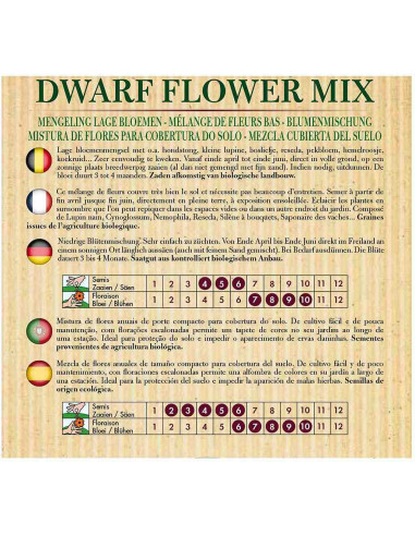 Semillas ecológicas de mezcla de flores bajas