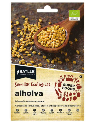 Semillas ecológicas super food de Alholva o fenogreco
