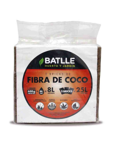 Sustrato fibra de coco 3x650 G Batlle