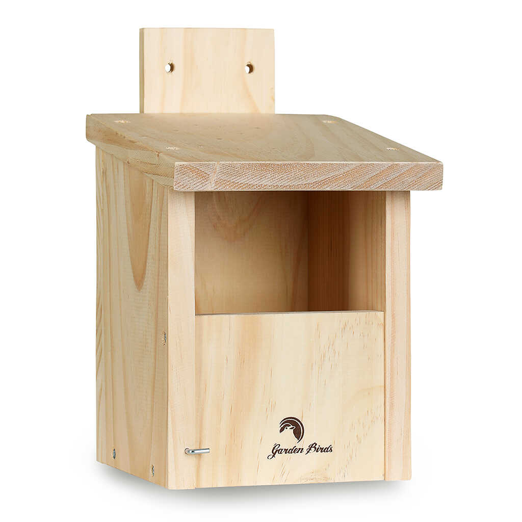 Caja nido de madera para petirrojo y lavandera