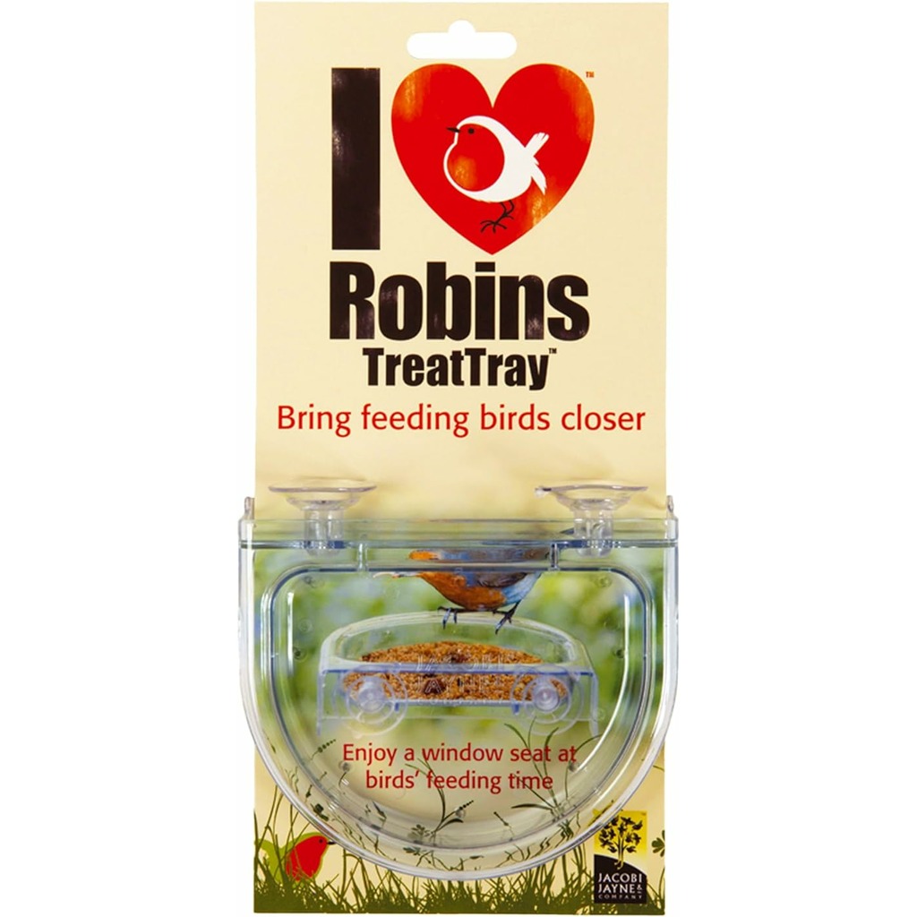 ILR-TTRC Cobertor para comedero para aves silvestres para ventana  "ROBINS TREAT TRAY" 5