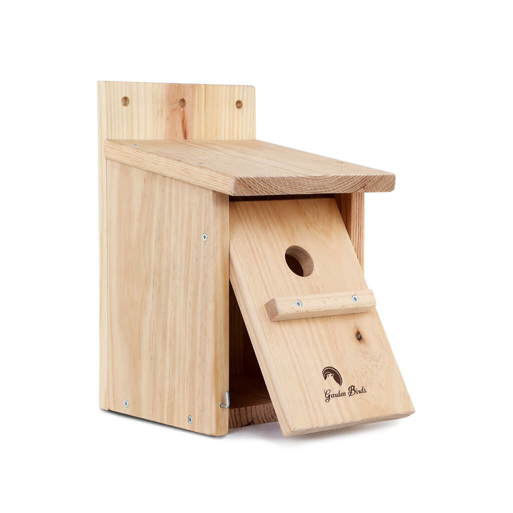 Caja nido de madera para pájaros pareada 26mm