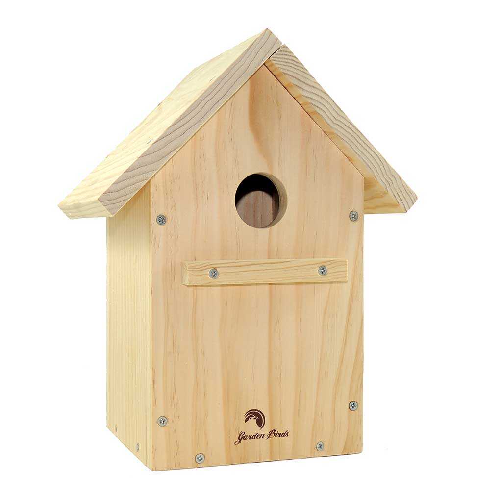 Caja nido de madera para pájaros a dos aguas