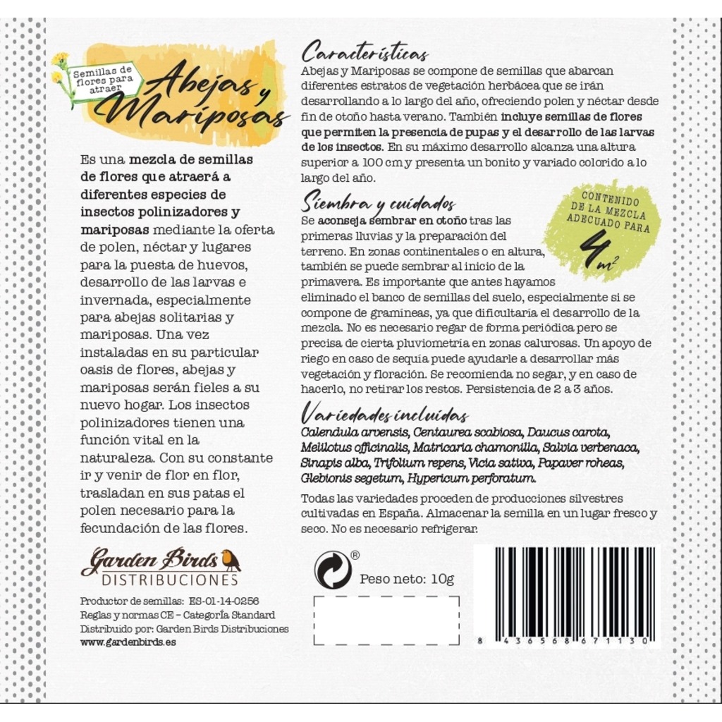 Abejas y mariposas. Mezcla de semillas para atraer fauna auxiliar_1