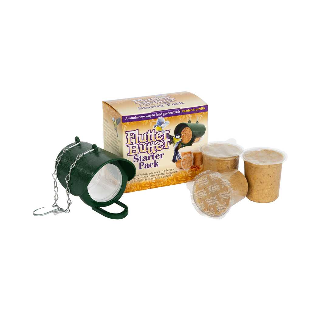 STARTER PACK: Comedero Flutter Butter FBF-2 + 3 Botes 140g EcoRefills