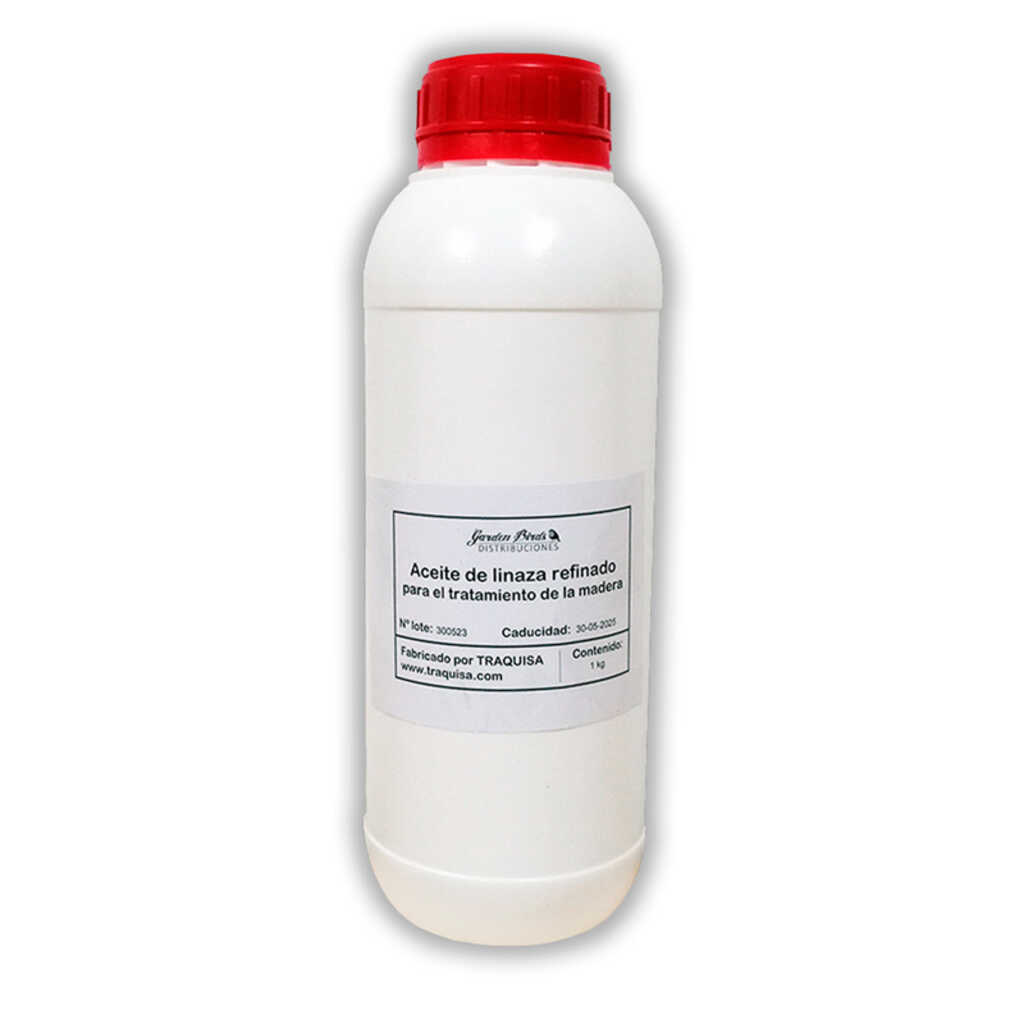Aceite de linaza para el tratamiento de la madera en cajas nido y comederos (1L)