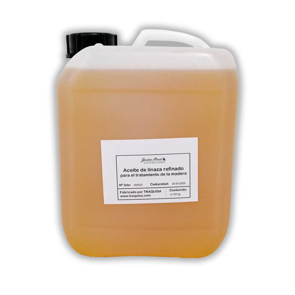Aceite de linaza para el tratamiento de la madera en cajas nido y comederos (5L)