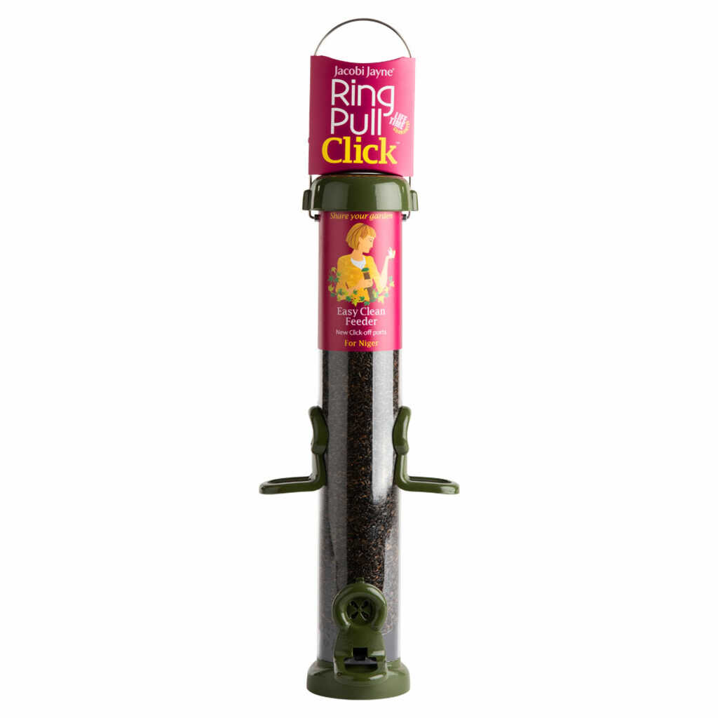 RP3-N2G 'RING PULL CLICK' Comedero tubular para aves silvestres mediano para negrillo fácil de limpiar