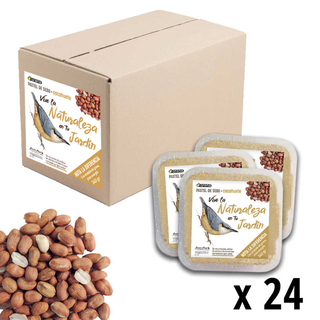 DIF-P24 Caja con 24 unidades del pastel de sebo con trozos de cacahuete