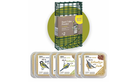 Kit de 6 pasteles de sebo con comedero doble SFD-SO de regalo