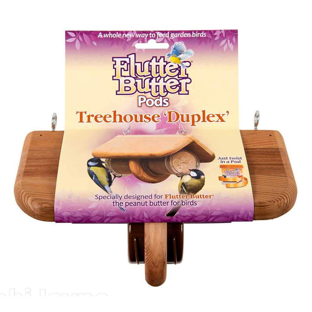 FB-THD Treehouse duplex comedero Flutter Butter para botes de sebo