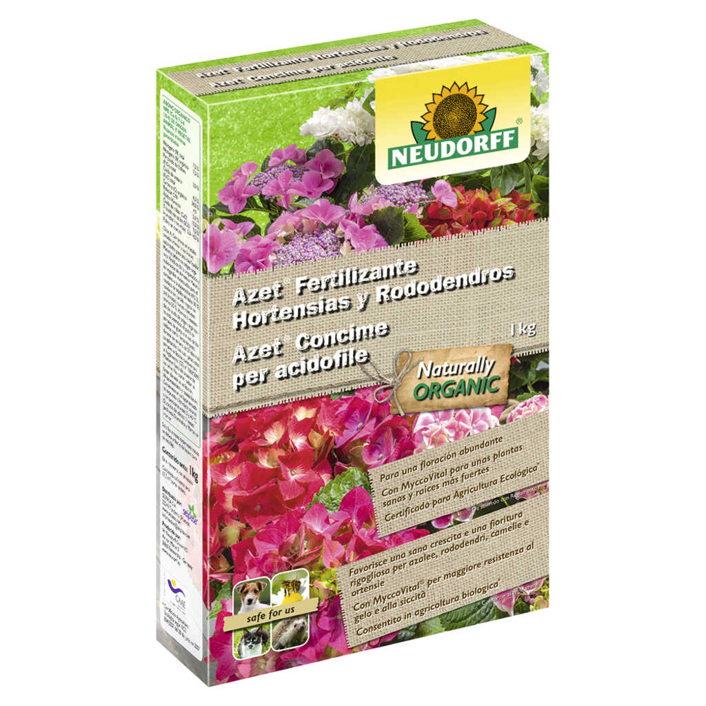 Fertilizante hortensias y rododendros 1 kg Neudorff