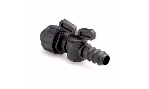 Llave de paso de tubo de goteo a cinta de riego de 16mm con cierre roscado