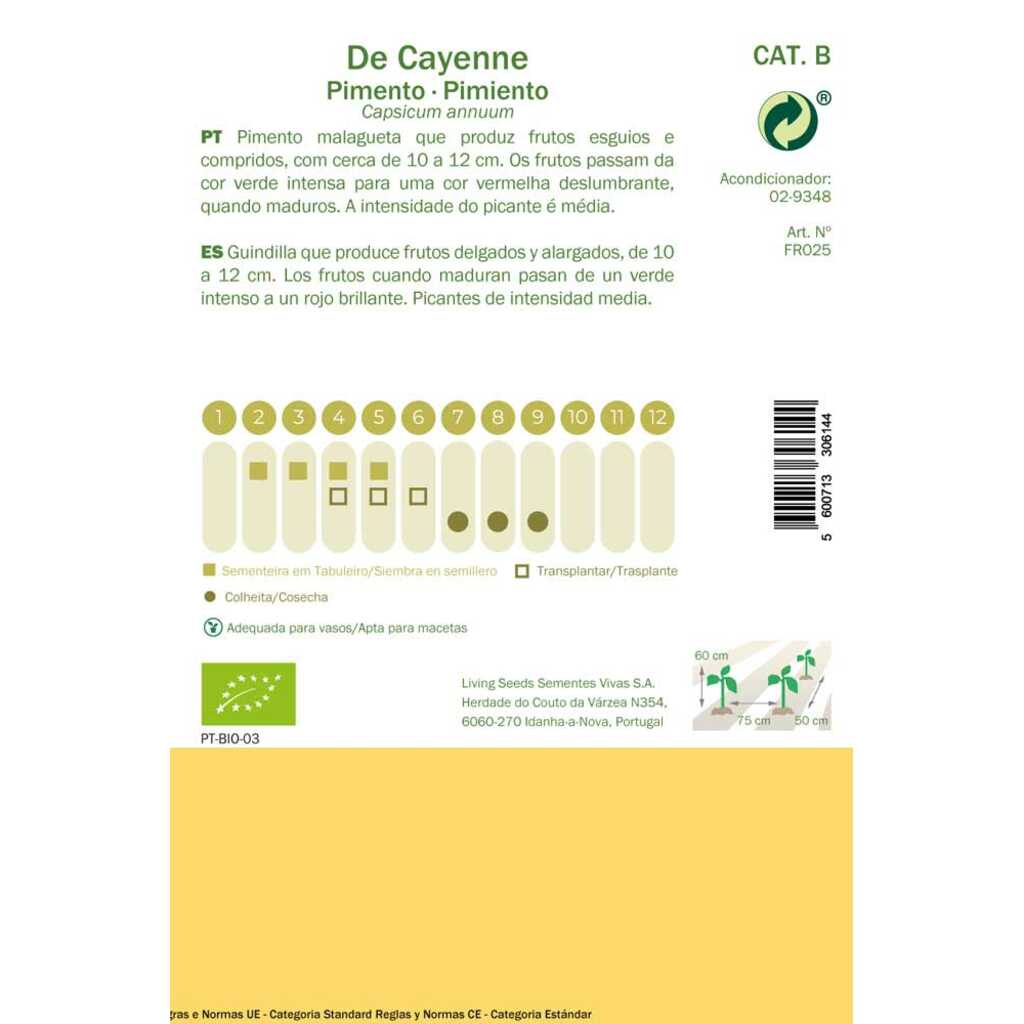 Semillas ecológicas de Cayena pimiento picante_1