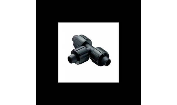 Enlace en forma de T pra cinta de riego de 16mm con cierre roscado