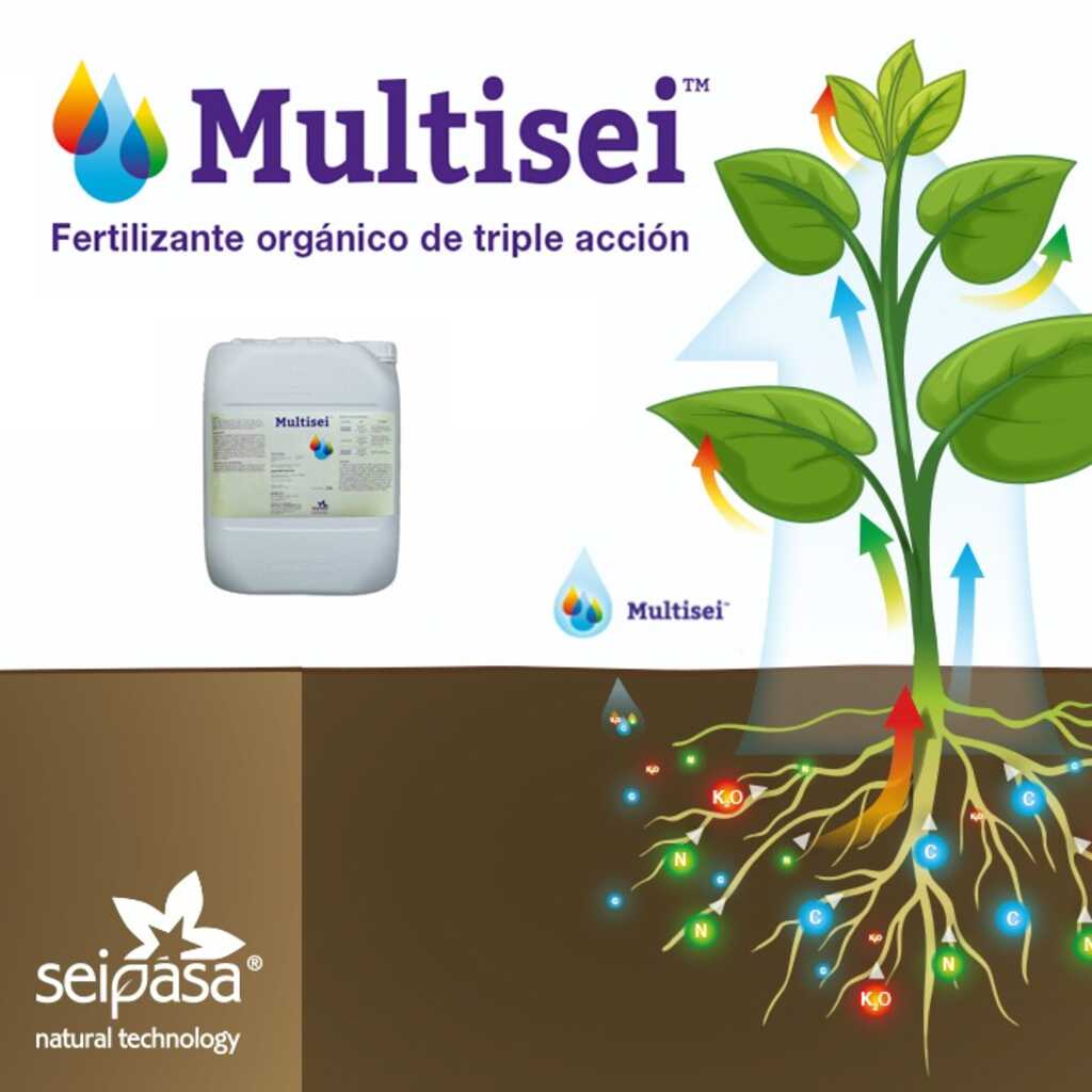 Multisei: fertilizante orgánico triple acción ecológico.