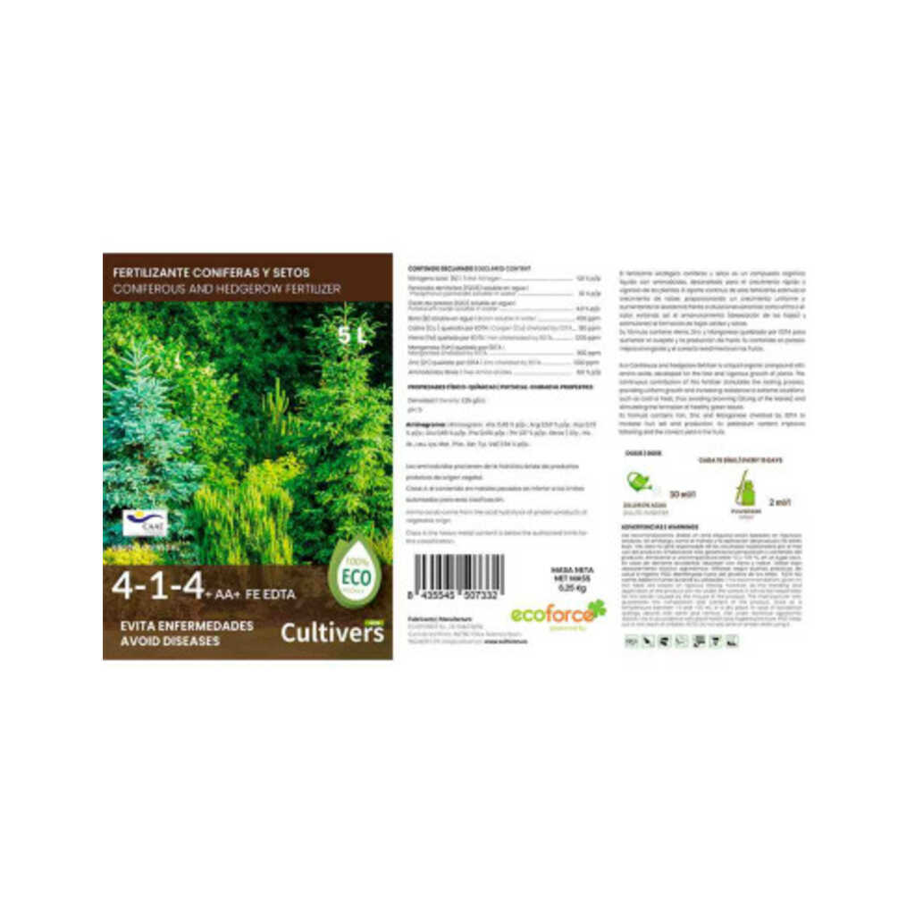 Abono Coníferas líquido ecológico 1L Cultivers_1