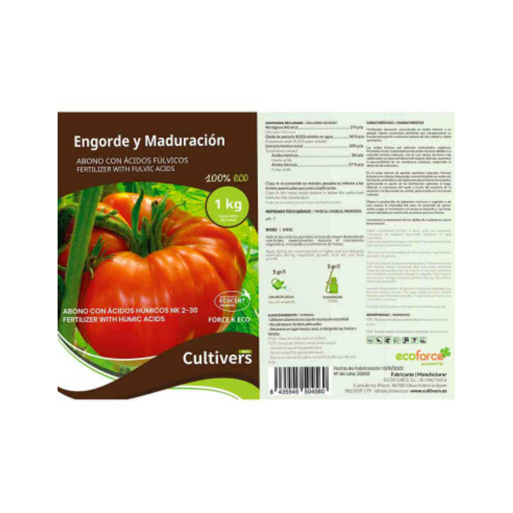 Abono engorde y maduración ecológico Cultivers 250g_1