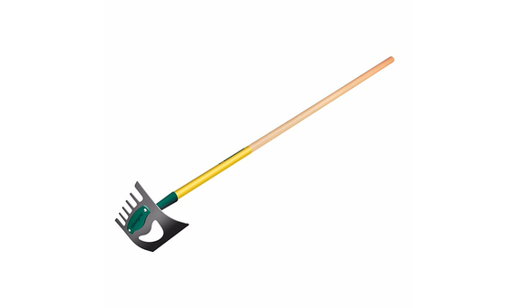 Binador-azada y rastrillo de jardín con mango de madera de 150cm naturOvert Leborgne