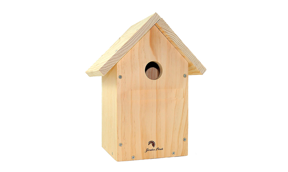 Caja nido de madera para pájaros a dos aguas