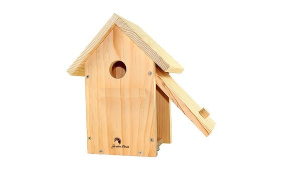 Caja nido de madera para pájaros a dos aguas_1