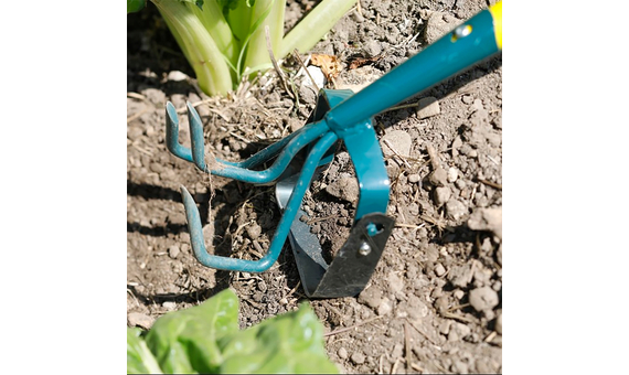 Cultivador 3 dientes + rascador oscilante con mango de madera de 150cm naturOvert Leborgne_1