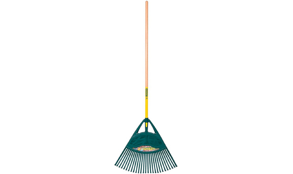 Escoba para césped XL Duopro con 27 dientes y mango de madera de 130cm naturOvert Leborgne
