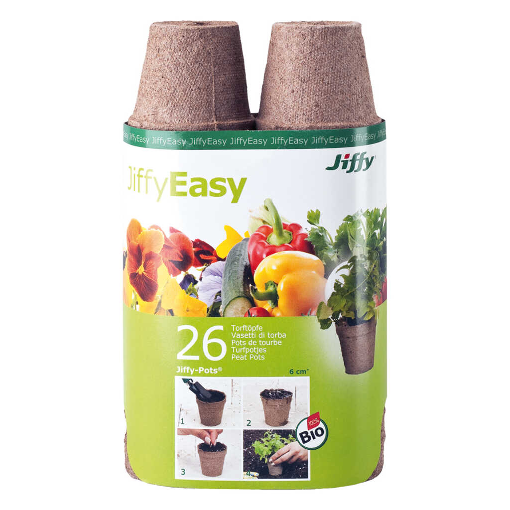 Jiffypot macetas biodegradables 6cm 26 unid.