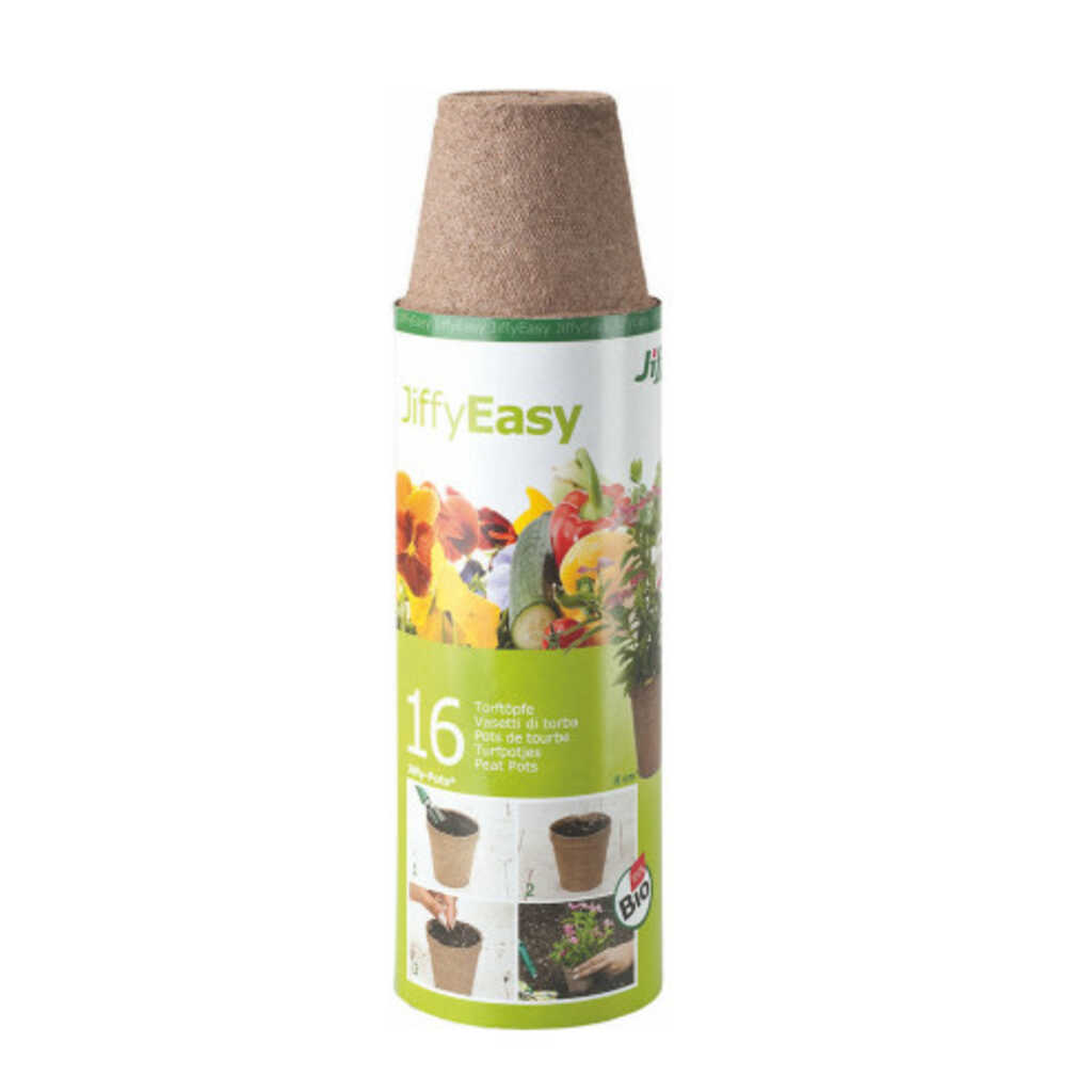Jiffypot macetas biodegradables 8cm 16 unid.