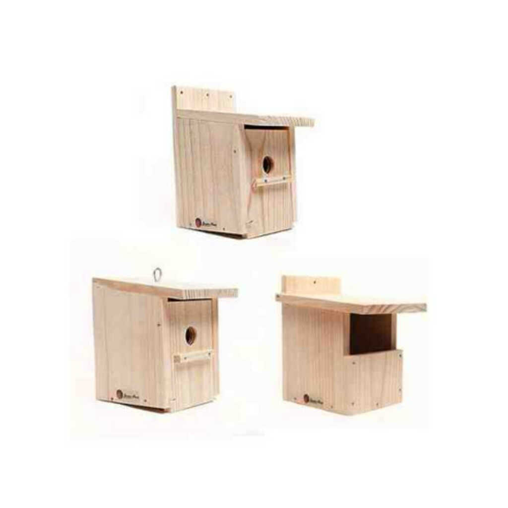 Kit cajas nido de madera (para jardines y patios)