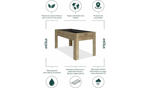Mesa de cultivo Gardenbrico Hortalia XL80 altura 80cm (160x80x80) 4