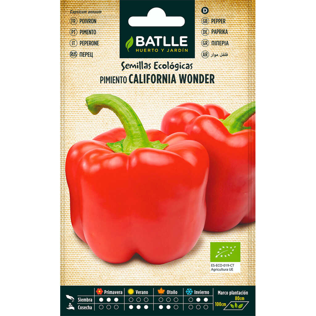 Semillas ecológicas de Pimiento California Wonder