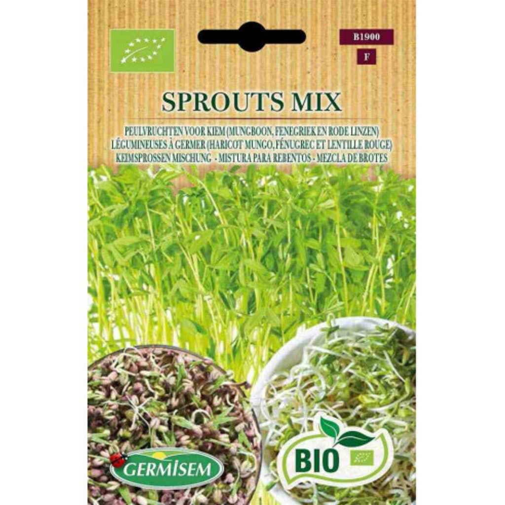 Semillas ecológicas de brotes de leguminosas