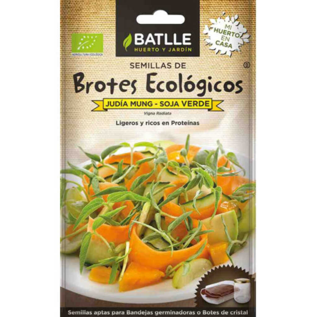 Semillas ecológicas de brotes de soja verde