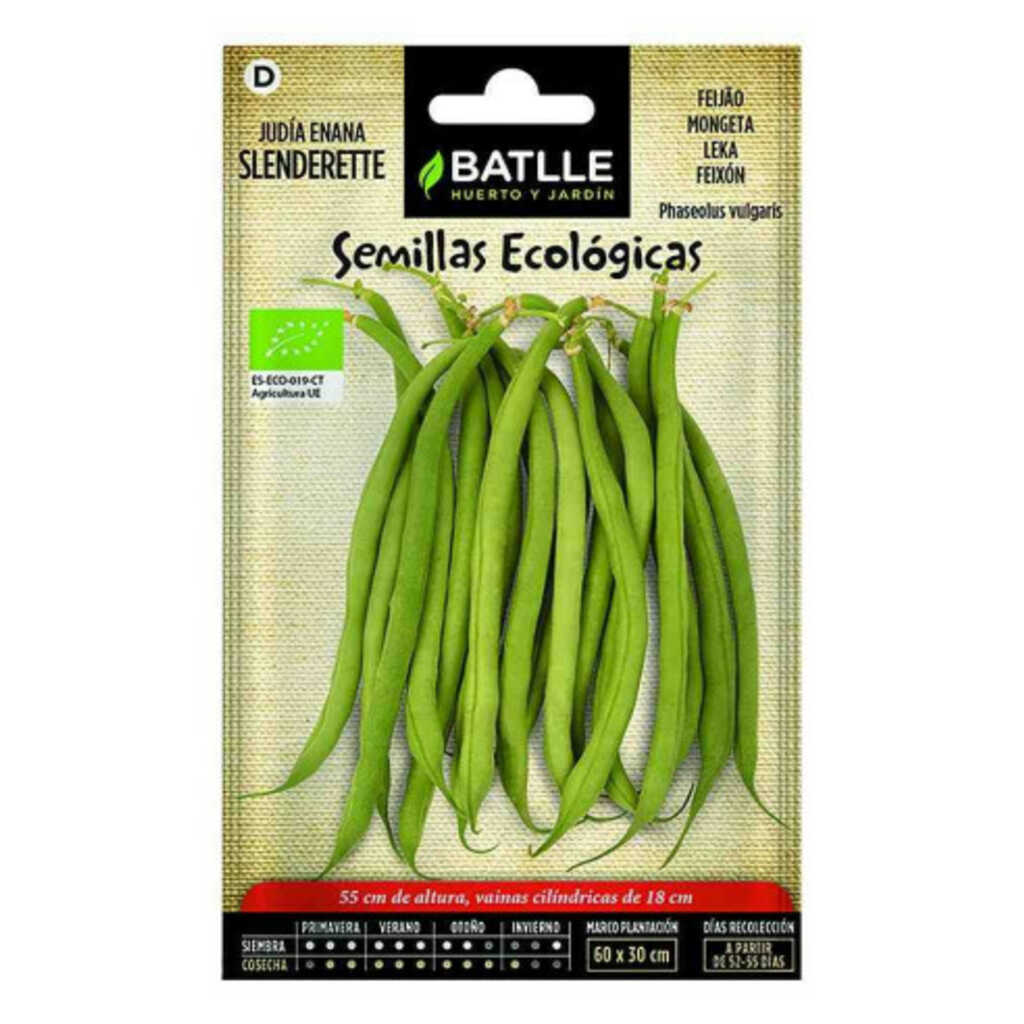 Semillas ecológicas de judia enana Slenderette 500g